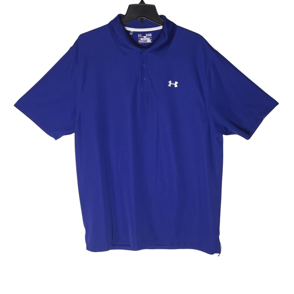 Under Armour HeatGear Loose Polo Shirt Mens XL Royal Blue Short Sleeve Athletic
